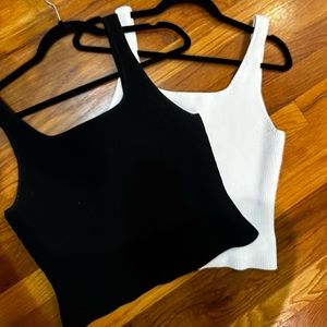 Bundle of two Aritzia sculpt knit square neck tanks